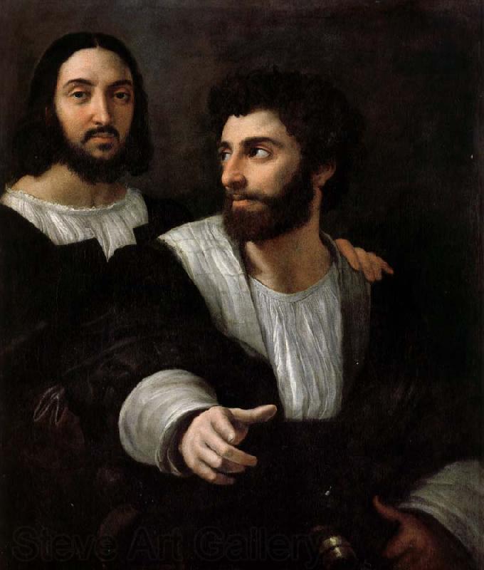 RAFFAELLO Sanzio Together with a friend of a self-portrait France oil painting art
